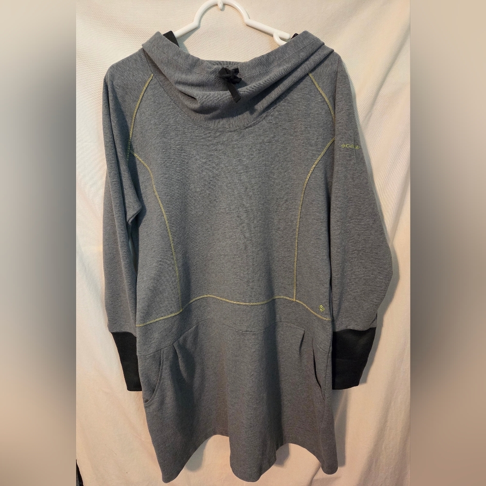 Columbia Omni-Wick Knit Dress With Adjustable Cowl Hood Pockets Sz XL